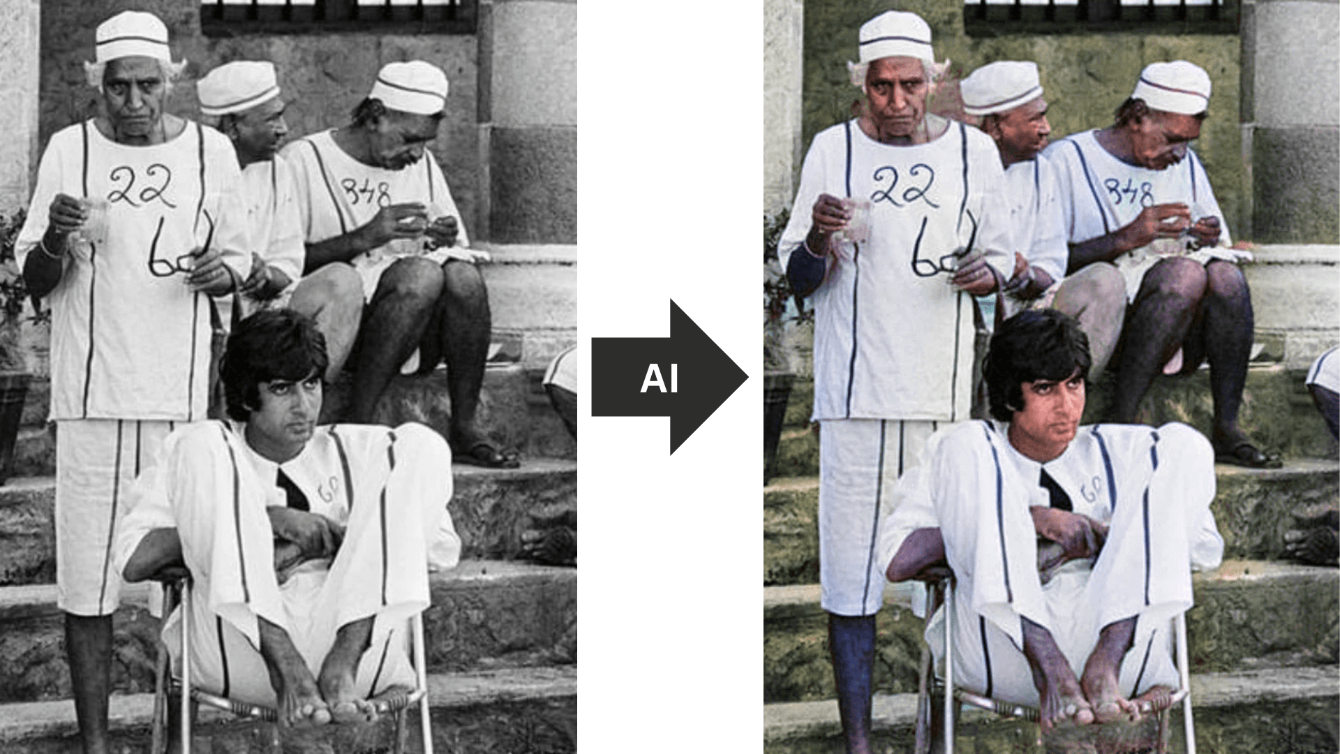 Colorizing a Bollywood Legend: AI brings Amitabh Bachchan's iconic Kaalia character to life